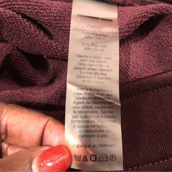 T by Alexander Wang burgundy red snap front jogger pants with pockets - Picture 15 of 16